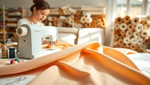 Creëren met Punta di Roma stof in een creatieve naaikamer