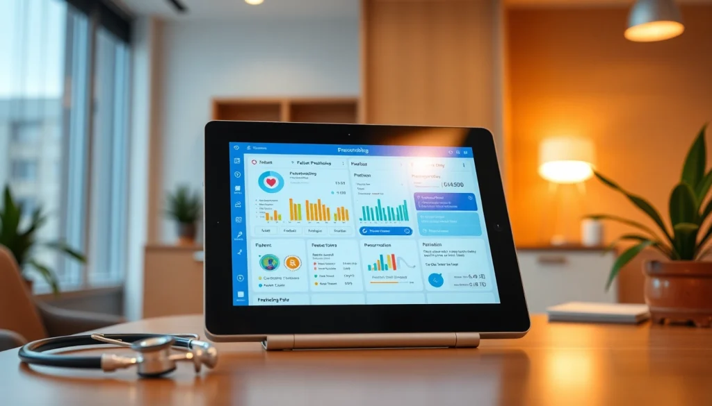 Engaging healthcare professional utilizing cloud based eprescribing system on a tablet for efficient prescription management.